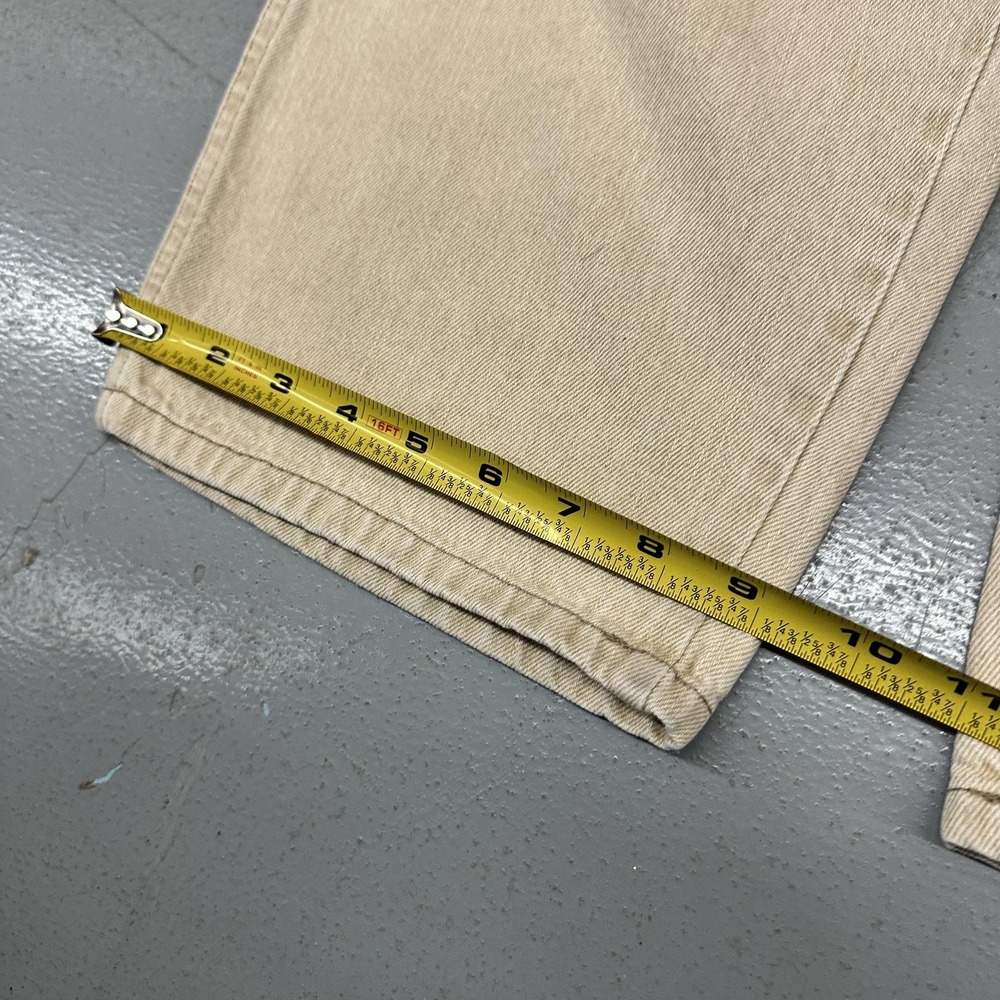 Vintage FUBU Jeans Mens 36x30 Beige Wide Leg Relaxed Fit Carpenter Denim USA 90s - Picture 13 of 14